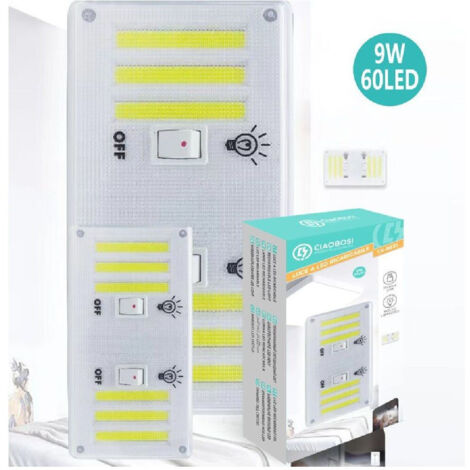 TRADE SHOP - Magnetic Cob Light Armadietto Emergenza Ricaricabile 9w 60 Led Cordless Tx-9631 -