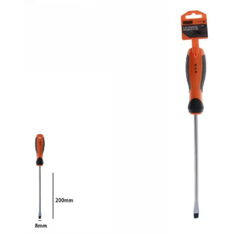 Trade Shop - MAGNETISCHER SCHRAUBENDREHER SCHRAUBENDREHERSPITZE 8X200MM ERGONOMISCHER GRIFF 07434 -