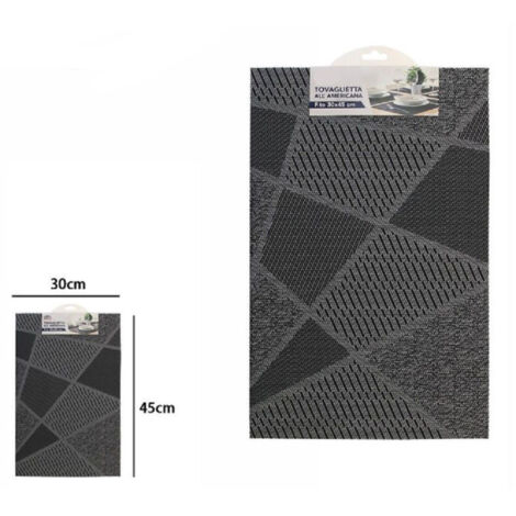 Trade Shop - Mantel Individual Para Desayuno Cocina 30x45 Cm Gris 72294 -