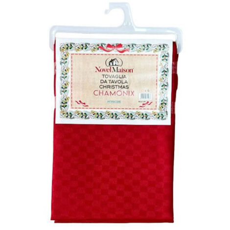 Trade Shop - Mantel Navidad Impermeable Antimanchas Tela Roja 6 Plazas -