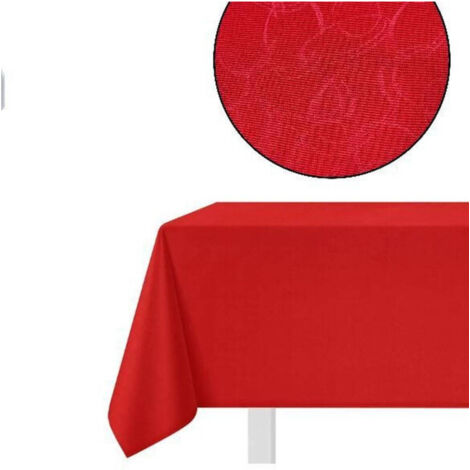 Trade Shop - Mantel Navidad Tela Liso Rojo Navidad Año Nuevo 12 Plazas 140x240cm -