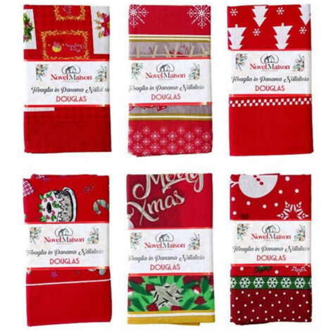 Trade Shop - Mantel Navidad Tela Panama Resistente Tema Navidad Fantasias Varias 12 Plazas -