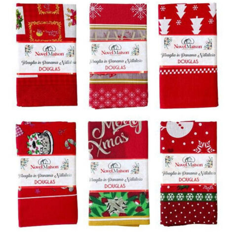 Trade Shop - Mantel Navidad Tela Panama Resistente Tema Navidad Varios Motivos 6 Plazas -