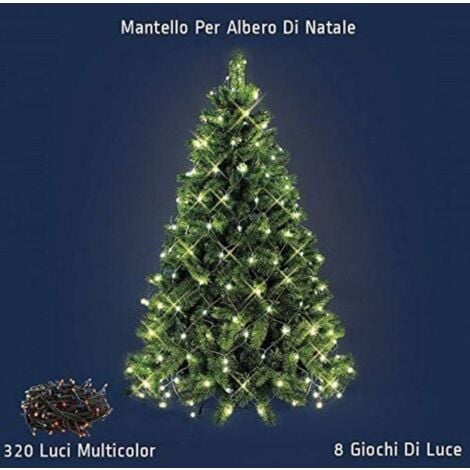 Trade Shop - Mantello Rete Minilucciole Per Albero Di Natale 320 Luci Led Multicolore