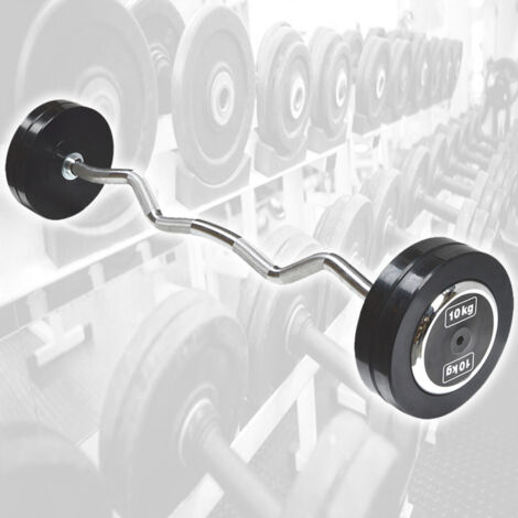 Trade Shop - MANUBRI BUDGET CURL CURVO ONDULATO FÜR 20 KG 10+10 KG BODYSOLI -
