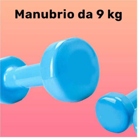 Trade Shop - Manubrio Singolo 9 Kg In Vinile Allenamento Esercizi Casa Palestra Workout Fit -