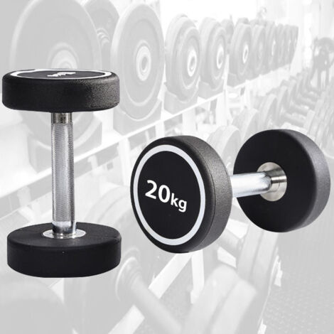 Trade Shop - Manubrio Singolo Professionale In Vinile Da 20 Kg Pesi Palestra Fitness Sport -