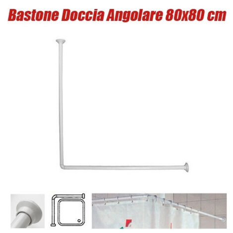 Trade Shop - Marco Para Cortina De Ducha Y Bañera Blanco 80 X 80 Cm -