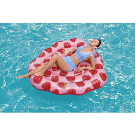 Trade Shop - Materassino Gonfiabile Profumato Lampone 165x151cm Moda Mare Acqua Piscina 43396 -