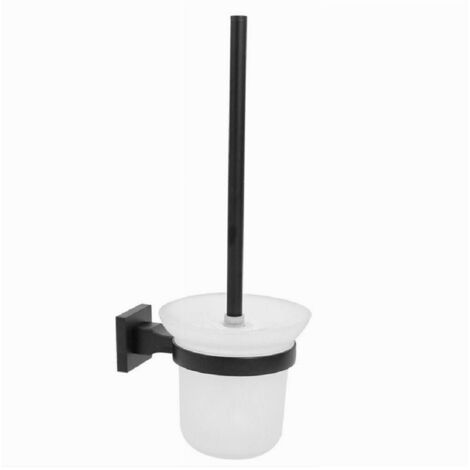 Trade Shop - Matt Black Finish Steel Brush Holder With Wall Fixing Wall -