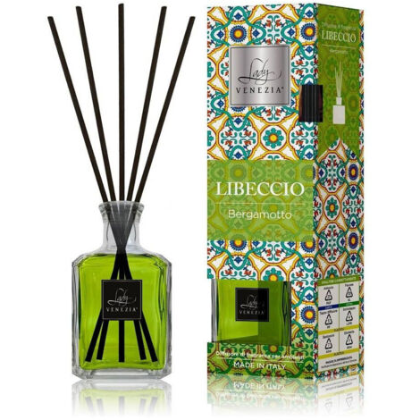 Trade Shop - MAXI CUBE RAUMDIFFUSOR MIT LIBECCIO BERGAMOTTO DUFTSTÄBCHEN 250 ML -
