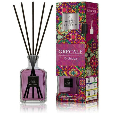 Trade Shop - MAXI CUBE RAUMDIFFUSOR MIT STÄBCHEN GRECALE ORCHIDEENDUFT 250 ML -