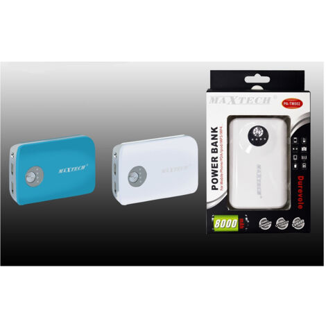Trade Shop - MAXTECH POWER BANK AKKU 8000 MAH LADEGERÄT SMARTPHONE IPOD MP3 MP4 2USB PA-TM002 -