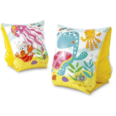 Trade Shop - MEERESBODEN-DRUCK ARMLEHNEN 23X15 CM AUFBLASBAR FÜR KINDER MEERESSCHWIMMBAD 56666 -