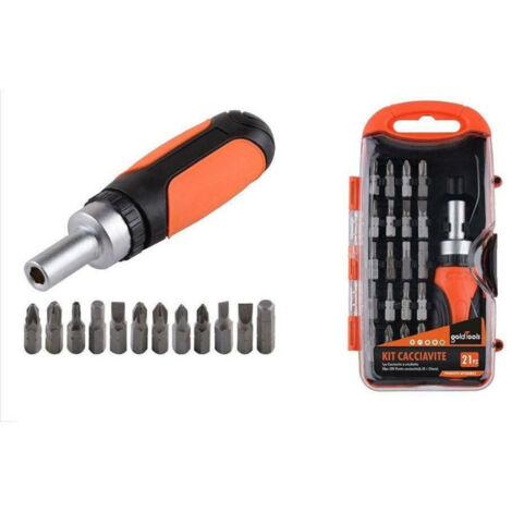 Trade Shop - Mehrzweck-Ratschen-Schraubendreher-Set, 21-teilig, magnetische Doppelfunktion, 92192 -