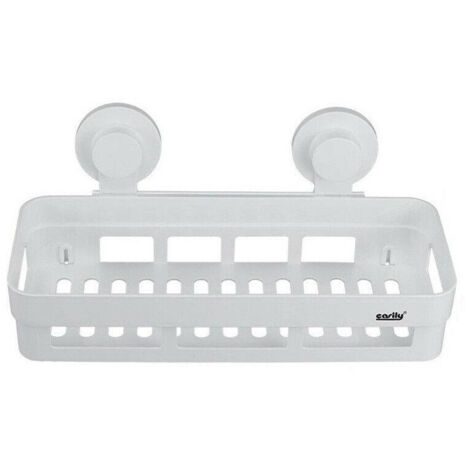 Trade Shop - Mensola Con Ventosa Da Bagno X Doccia Rettangolare Portasapone Shampoo Scaffale -