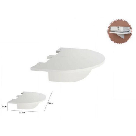 Trade Shop - Mensola In Legno Bianco 36x23.5x11cm Arredo Casa Cameretta 70202 Scaffale Parete -