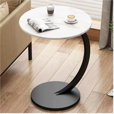 Trade Shop - Mesa De Café Lateral De Forma Moderna Elegante Para Sala De Estar Sala De Estar Sofá -      Bianco Y Nero