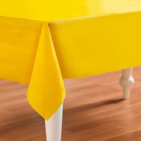 Trade Shop - Mesa De Mesa De Plástico Rectangular Tabla De Mesa 137x183cm Amarillo -