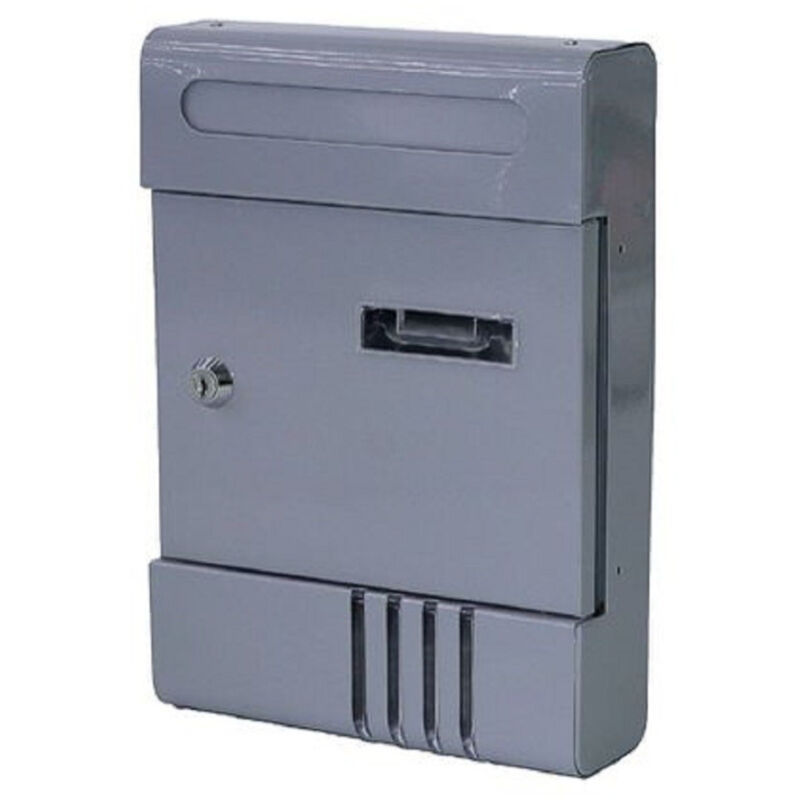 Trade Shop - metallbriefkasten briefkastenschlüssel briefkasten H2803 grau 56850 -