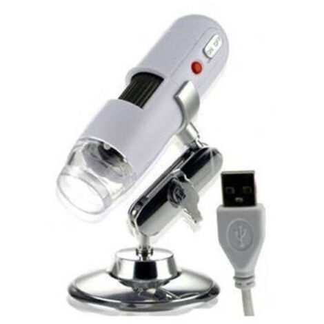 TRADE SHOP - Microscopio Usb Digitale 20x 400x Pc Notebook Foto Video 8 Led 2.0 Mpx Staffa Cd -