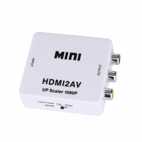 TRADE SHOP - Mini Convertitore Adattatore Video Audio Da Hdmi Av Rca Hdmi2av 1080p -