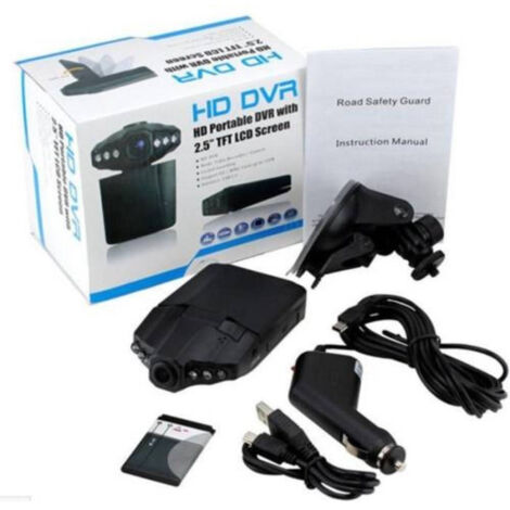 Trade Shop - MINI DVR TELECAMERA VIDEOREGISTRATORE AUTO HD MONITOR LCD 2,5" VIDEO 6 LED -