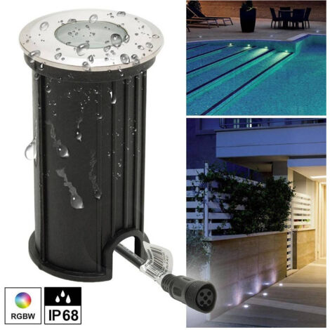 TRADE SHOP - Mini Faretto Led Rgbw 24v Calpestabile Incasso 40 Mm Segnapassi 3w Rgb 4000k Dmx -