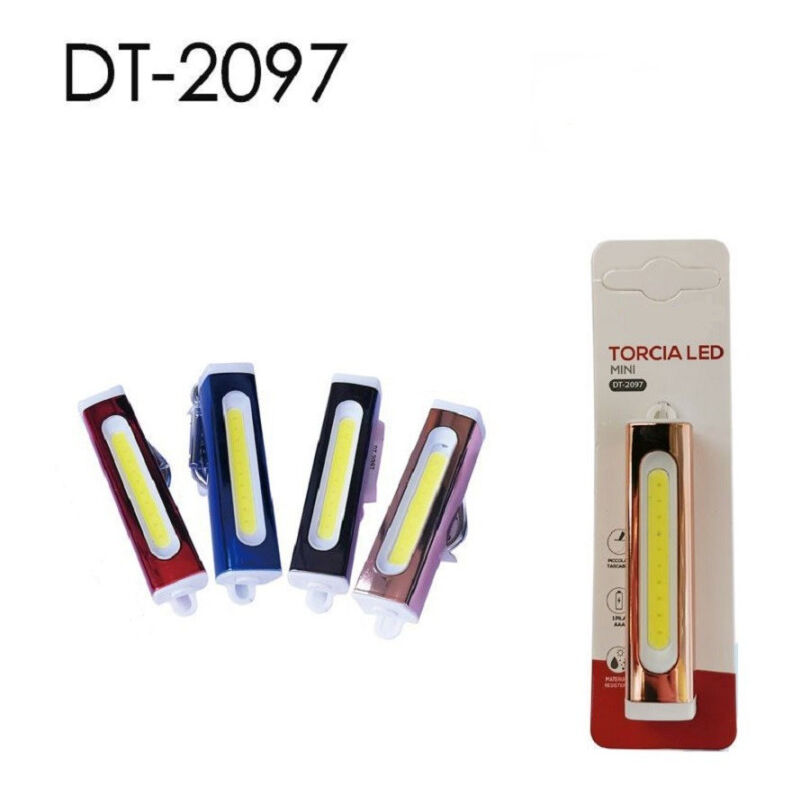Trade Shop Traesio - Trade Shop - mini led cob aluminium schlüsselanhänger taschenlampe IP20 verschiedene farben DT-2097 -