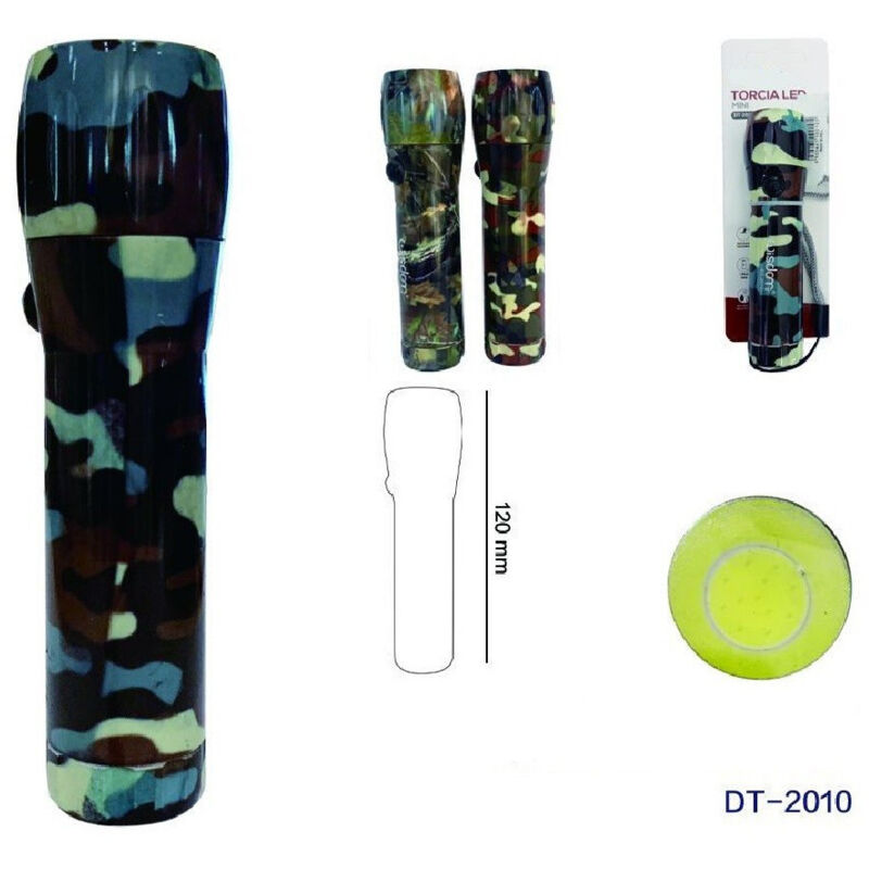 Trade Shop - MINI TRAGBARE TASCHEN-COB-LED-TASCHENLAMPE 120MM CAMOUFLAGE-MUSTER DT-2010 -