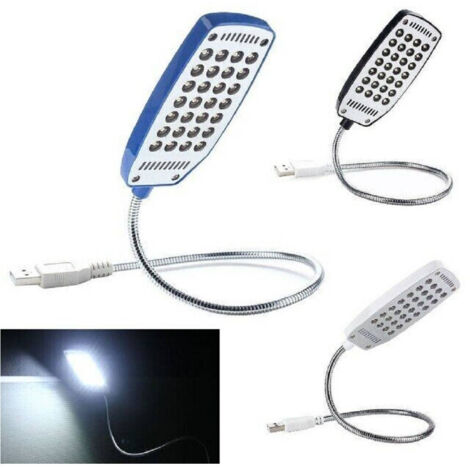 Trade Shop - MINI LUCE BIANCA LAMPADA USB FLESSIBILE 28 LED 1.5W HINWEIS PC LETTURE LED-828 -
