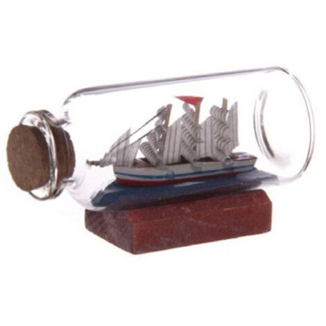 Trade Shop - Mini Modelo Modelo De Velero En Botella De Vidrio De Botella 6.5x3.5cm -