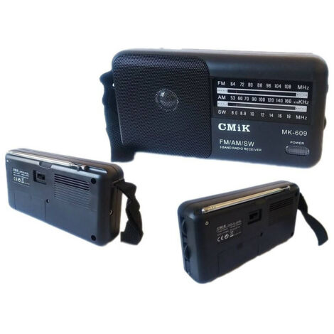 Trade Shop - Mini Radio Portatile Radiolina Fm Vintage Lettore Mp3 Usb Microsd Cmik Mk-609 -