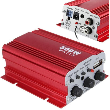 Trade Shop - Mini Stereo 2 Canali Mini Para Auto Moto Da 500w Usb Mp3 Kinter Ma-150 -