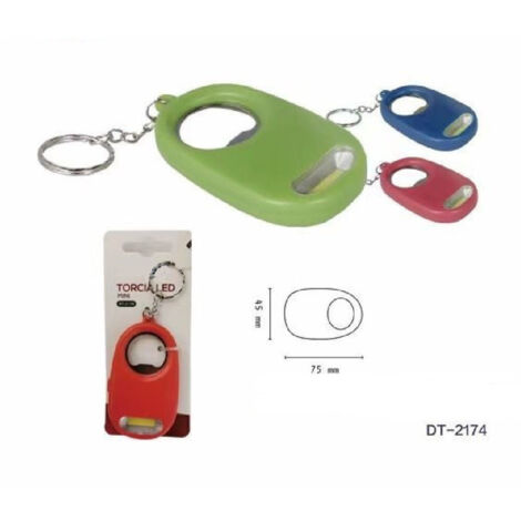 Trade Shop - MINI-TASCHEN-COB-LED-SCHLÜSSELANHÄNGER-TASCHENLAMPE MIT FLASCHENÖFFNER VERSCHIEDENE FARBEN DT-2174 -