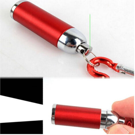 Trade Shop - Mini Torcia Porta Key En Alluminia Luce Bianca 1 Led 1,5 X 5.5 Cm -