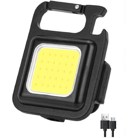 Trade Shop - Mini Torcia Portatile Cob Ricaricabile Portachiavi Multifunzione Emergenza Pesca -