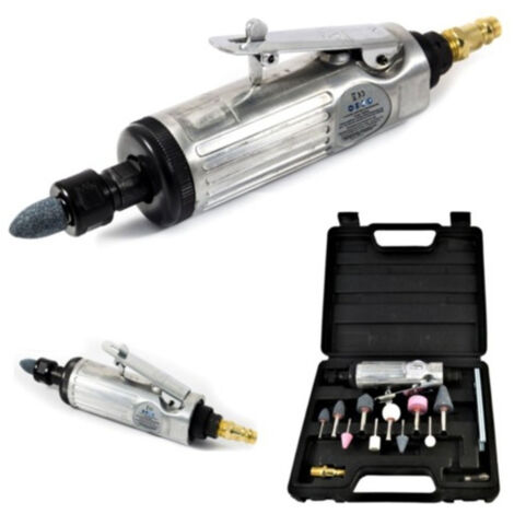 Trade Shop - Mini Trapano Drimmel Smerigliatrice Fresatrice Ad Aria Compressa Valigetta 15 Pz -