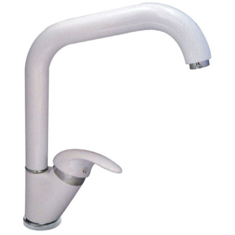 TRADE SHOP - Miscelatore Lavello Canna Quadrato Bianco Lavandino Lavello Cucina Mono-comando -