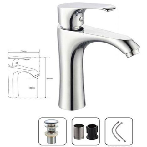 Trade Shop - Miscelatore Bagno Lavandino 52954 Piletta Scarico Filtro Fisso  Doppio Foro