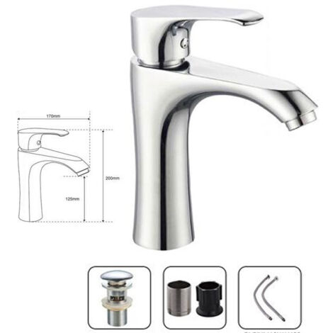 TRADE SHOP - Miscelatore Per Bagno Lavandino  52788 Filtro Fisso Monocomando Rubinetteria -