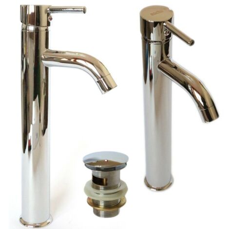 Trade Shop - Miscelatore Rubinetto Alto Bagno Lavabo Bidet Vasca Monocomando Cromato 69015