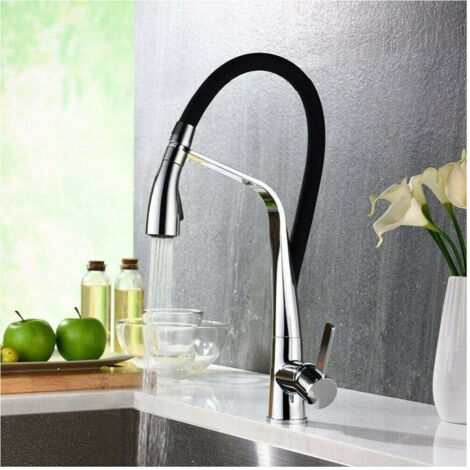 TRADE SHOP - Miscelatore Rubinetto Lavello Cucina Con Doccetta Monocomando Canna Alta 59590 -