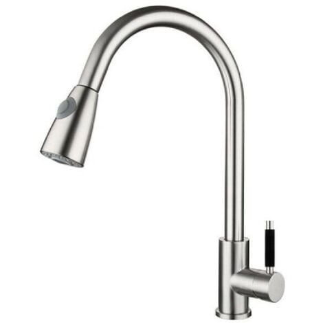 Trade Shop - Miscelatore Rubinetto Lavello Cucina Getto Lavabo Con Doccetta Estraibile 59595