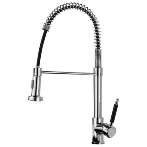 Trade Shop - Miscelatore Rubinetto Lavello Cucina Getto Lavabo Design Doccetta A Molla 59591