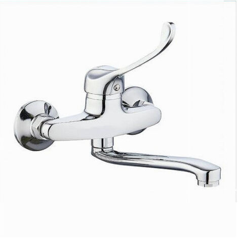 TRADE SHOP - Miscelatore Rubinetto Lavello Cucina Vasca Muro Parete Monocomando Clinica 69207 -