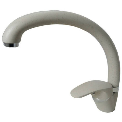 Trade Shop - Miscelatore Rubinetto Monocomando Per Lavello Cucina Canna Curva Avena 63001 -