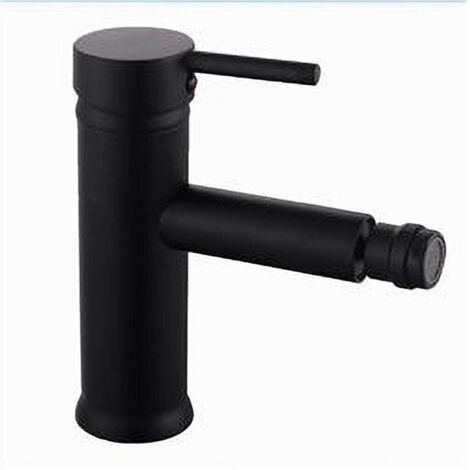 Trade Shop - Miscelatore Rubinetto Per Lavabo Bidet Bagno Acciaio Inox Nero Piletta Ray 87392 -