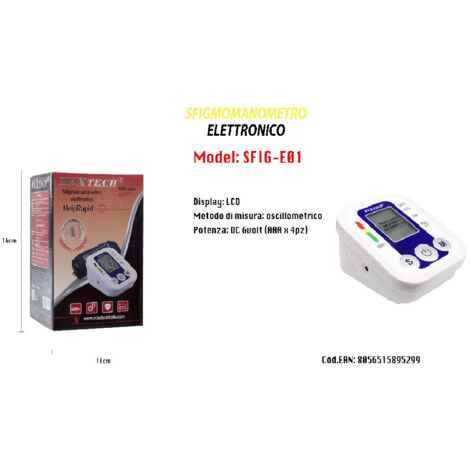 TRADE SHOP - Misuratore Pressione Arteriosa Sfigmomanometro Portatile Display Maxtech Sfig-e01 -