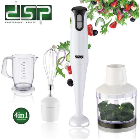 Trade Shop - Mixer A Immersione 2 Velocità Robot Da Cucina Sbattitore Mini Tritatutto 300w -
